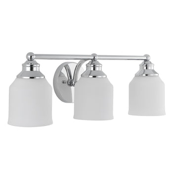 Lydia Iron/Frosted Glass Farmhouse Cottage LED Vanity Light - JONATHAN Y